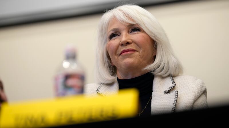 Candidate for the Colorado Republican Party chair position Tina Peters speaks during a debate...