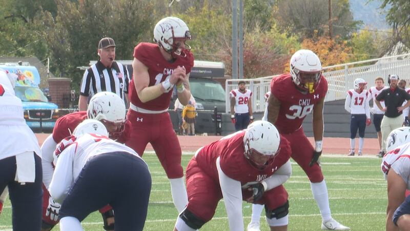 Quarterback Karst Hunter Lines up against the CSU Pueblo Defense