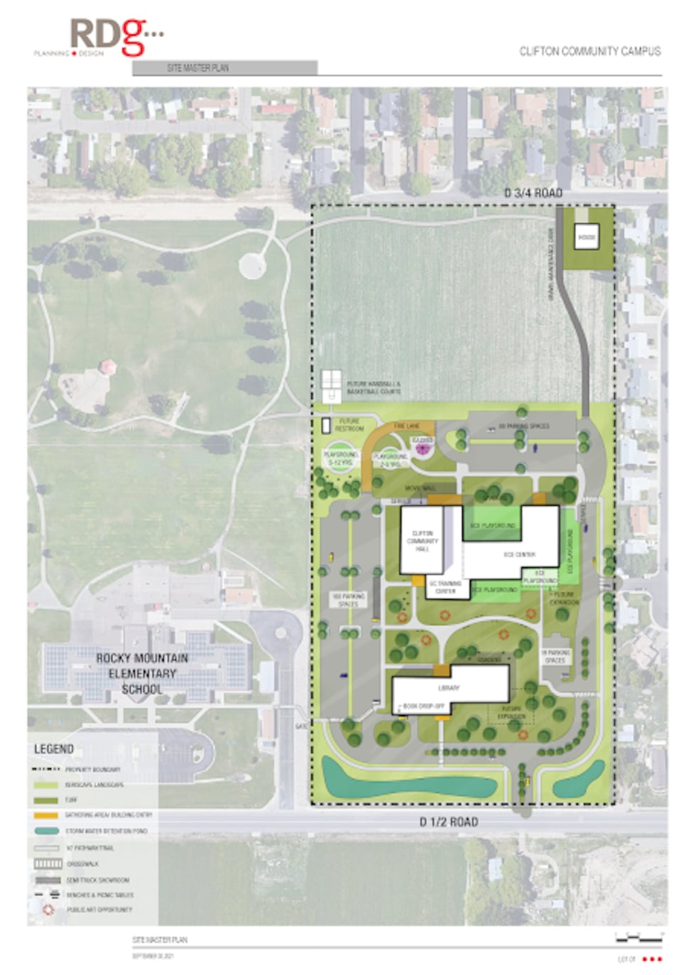 Site plan drawings for the proposed Clifton Community Campus, 3260 D 1/2 Road.