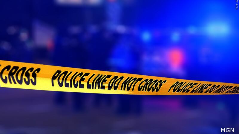 Police lights and caution tape.
