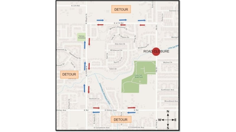 Starting Monday, October 3, the Pine Street Bridge north of K 4/10 Road and south of K 6/10...